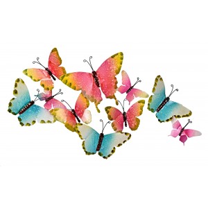Nástěnná dekorace Motýlci, varianta A 39x68,3x3 cm