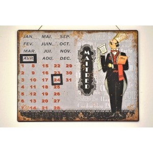 Nástěnný kovový kalendář Maitred