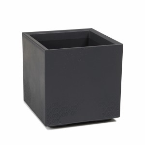 Plastový květináč Karo eco recycled beton 400x400 mm, antracit, sada 2ks