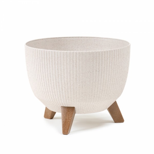 Plastová mísa Roma eco wood jumper 400 mm, bílo-béžová