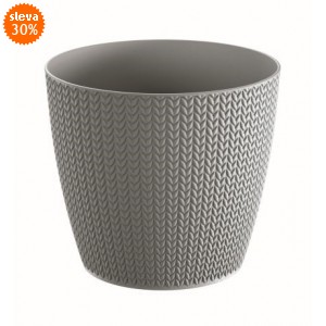 Plastový květináč Wheaty 21,8 cm, šedý kámen