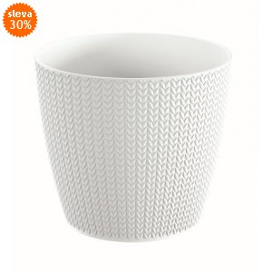 Plastový květináč Wheaty 21,8 cm, bílá