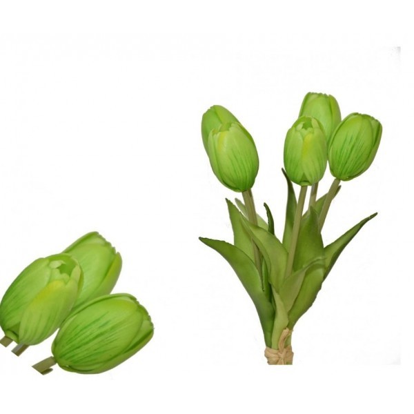 Kytička 5 zelených tulipánů, 25 cm