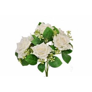 Kytice růží 32 cm, bílá