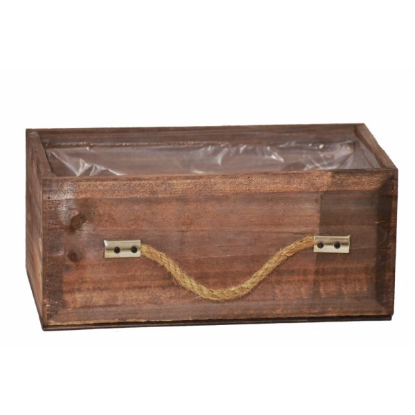 Dřevěný květináč zásuvka 12x27x14,2 cm, hnědý