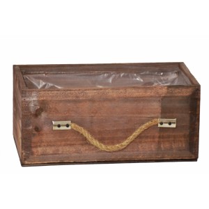 Dřevěný květináč zásuvka 12x27x14,2 cm, hnědý