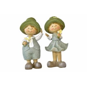 Holčička a chlapeček balení 2 ks, 19 cm, zelená