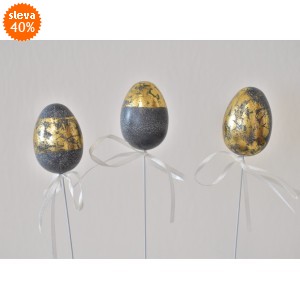 Plastová vajíčka na špejli, s/12, 4 cm