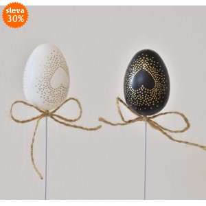 Plastová vajíčka na špejli, s/12, 4 cm