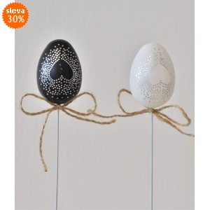 Plastová vajíčka na špejli, s/6, 6 cm