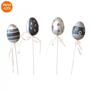 Plastová vajíčka na špejli, s/12, 4 cm