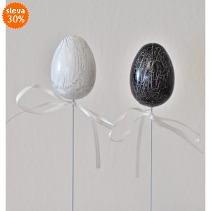 Plastová vajíčka na špejli, s/6, 6 cm