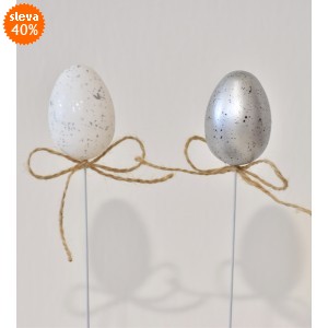Plastová vajíčka na špejli, s/6, 6 cm