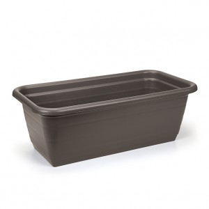 Plastový truhlík Natura 410x186 mm s podmiskou, mocca, sada 5ks