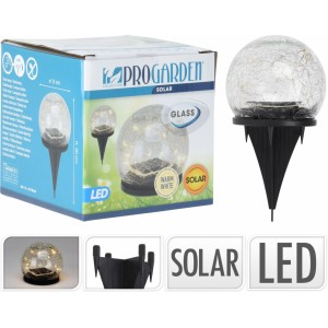 Solární lampa styl popraskané sklo 12x20 cm