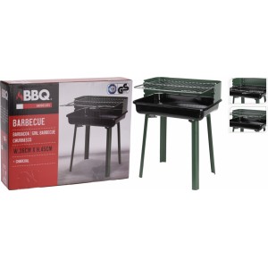 BBQ gril na dřevěné uhlí 45x36x31 cm, zelený