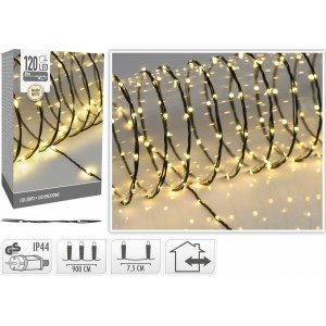 Dekorativní osvětlení 120 LED, 9 m teplá bílá, měkký drát