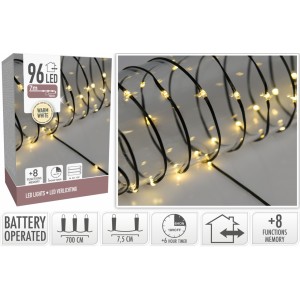 Dekorativní osvětlení 96 LED, 7,2m teplá bílá, na baterie 