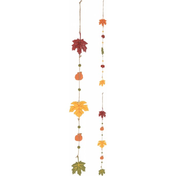 Podzimní závěsná dekorace s listy, mix druhů 60 cm