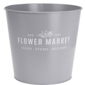 Květináč Flower market šedý 15,8x18 cm