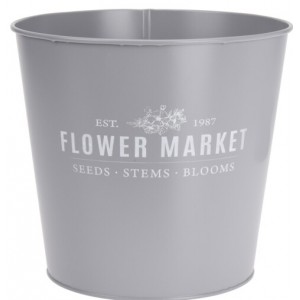 Květináč Flower market šedý 20,5x22 cm