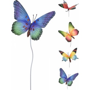 Kovový zápich motýl 69x14x11,5 cm, mix druhů
