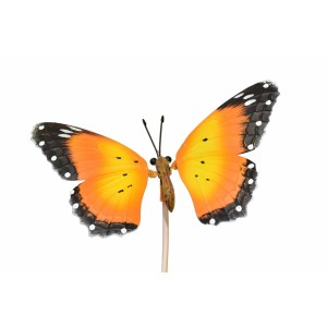 Kovový zápich oranžový motýl 71x20x17 cm