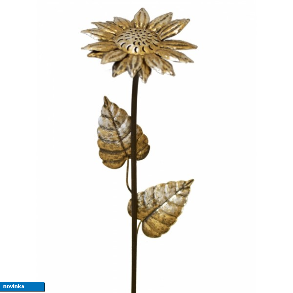 Kovová květina zlatá 13x13x74 cm C