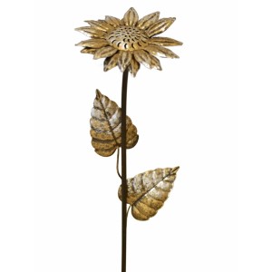 Kovová květina zlatá 13x13x74 cm C
