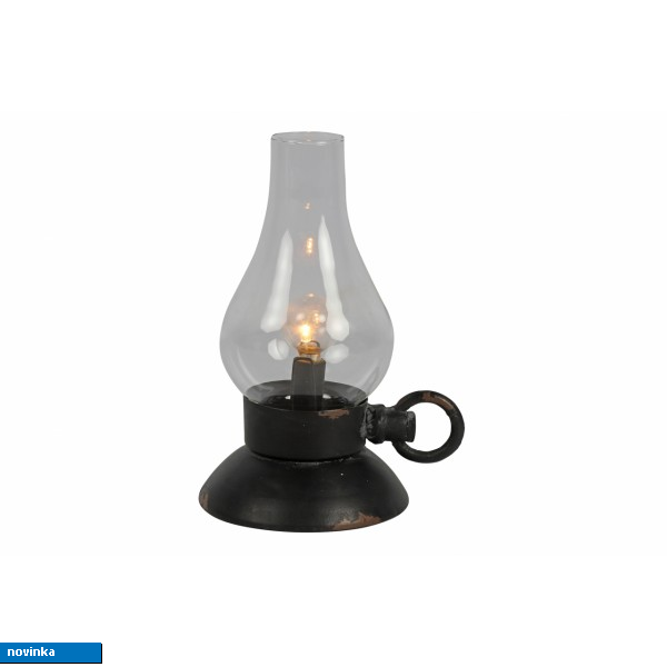 LED lampa šedá s časovačem 19,5x13x10,5 cm