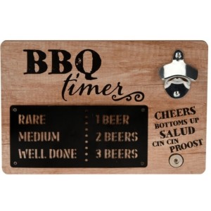 Otvírák lahví na zeď BBQ timer 30x20x4 cm