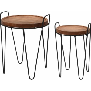 Odkládací stolek Teak Wood, sada 2 ks