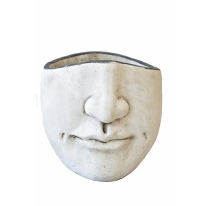 Cementový květináč hlava 19x20x22,5 cm