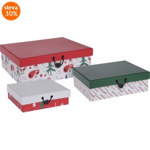 Dárkové papírové krabičky Xmas, sada 3 ks