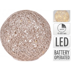 Dekorativní LED koule Rafia metalická zlatá 15 cm