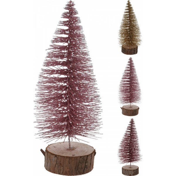 Umělý vánoční stromeček balení 3 ks, 25x6 cm, mix barev