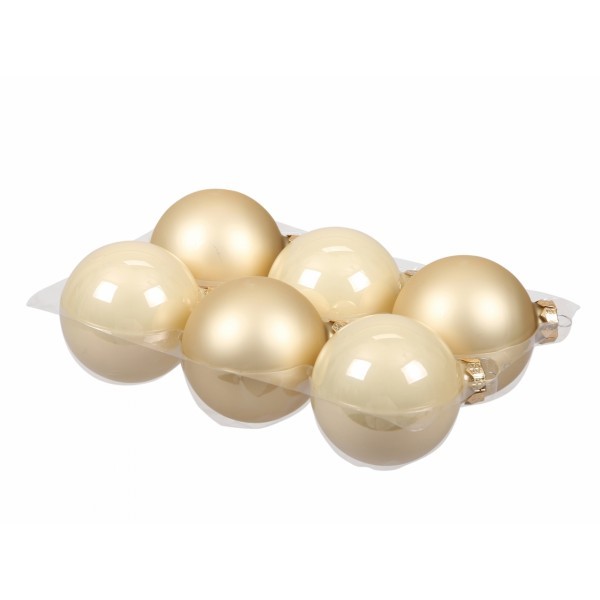 Skleněné baňky champagne 8 cm, sada 6 ks