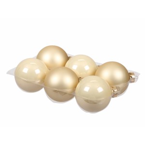 Skleněné baňky champagne 8 cm, sada 6 ks