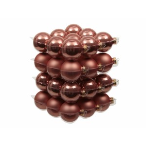 Skleněné baňky coral 4 cm, sada 36 ks