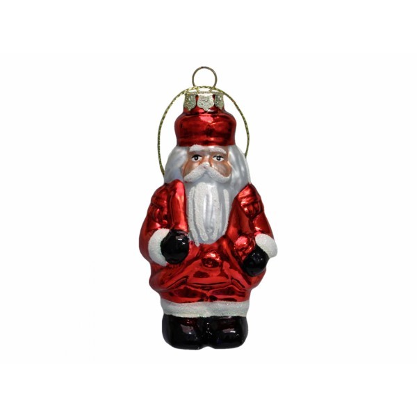 Skleněná retro figurka Santa A balení 12 ks, 9 cm