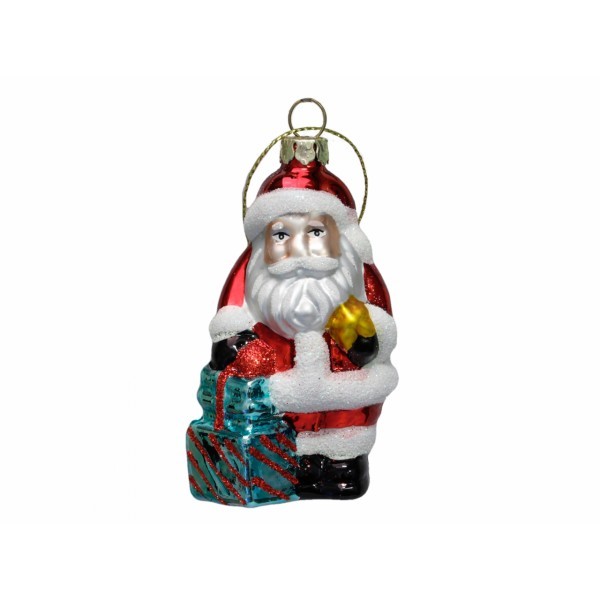 Skleněná figurka Santa balení 12 ks, 9 cm