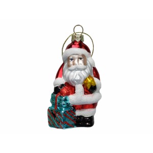 Skleněná figurka Santa B balení 12 ks, 9 cm