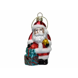 Skleněná figurka Santa balení 12 ks, 9 cm