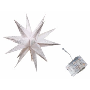 LED hvězda stříbrná 18 cm