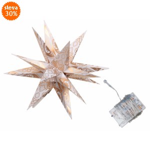 LED hvězda zlatá 18 cm