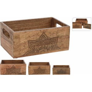 Dřevěný box Mango mandala sada 3 ks