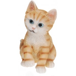 Zrzavá kočka dekorace 19,5x13,5x11,5 cm