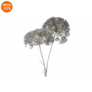 Svítící větvička Heracleum 15 LED, 77 cm, stříbrná