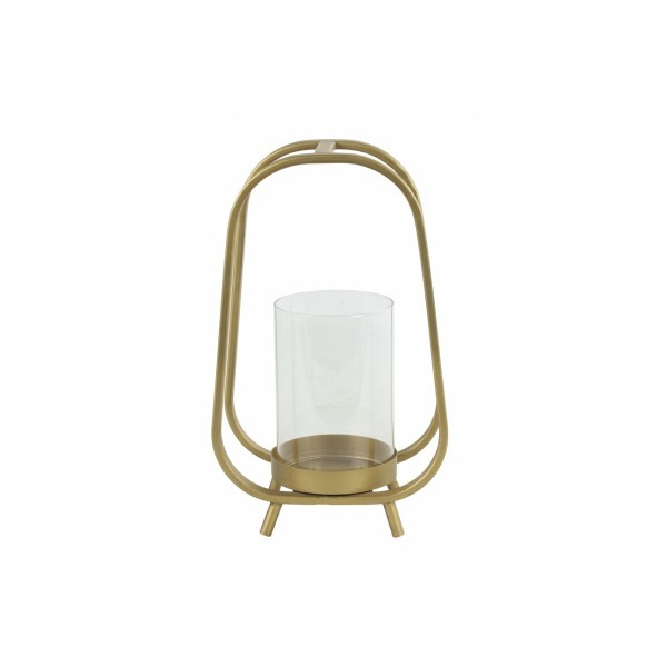 Kovový svícen zlatý Tabor gold 31,5x19x11 cm