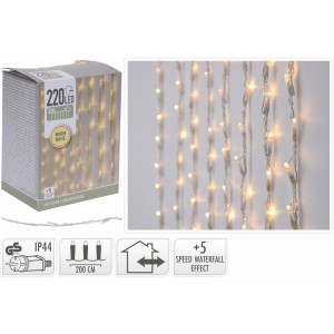 LED světelný závěs 220 LED 200x100 cm, teplé bílé